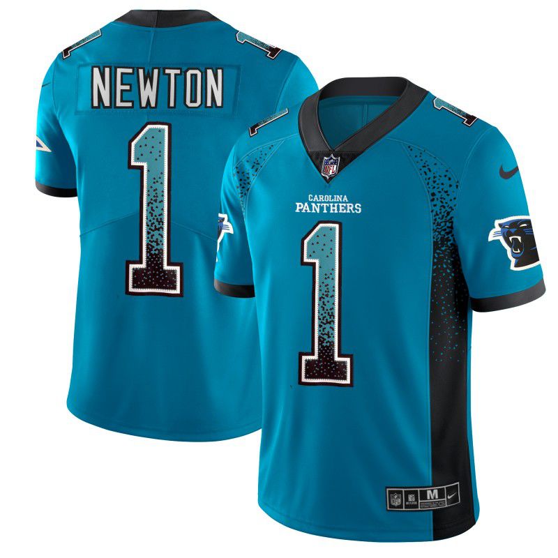 Men Carolina Panthers #1 Newton Blue Nike Drift Fashion Color Rush Limited NFL Jerseys->carolina panthers->NFL Jersey